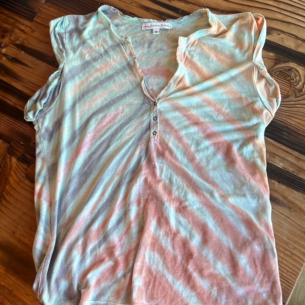 Young Fabulous & Broke LOT Wrap Blouse + Cap Top - Picture 7 of 7